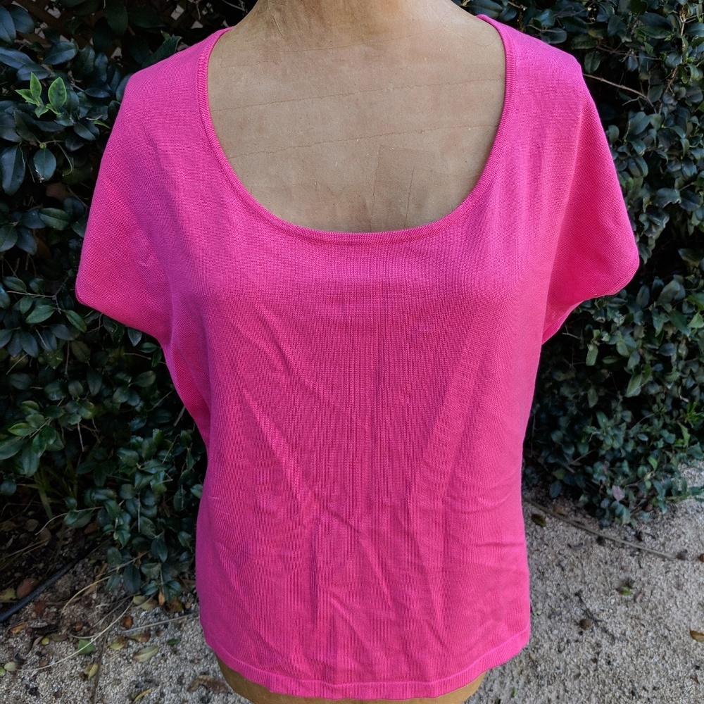 Hot pink Jones New York silk shell